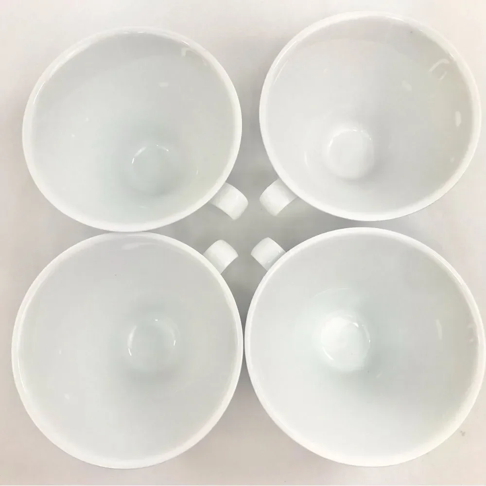 Crate & Barrel CAMILLE White Blue Floral Set of Four Porcelain Tea Coffee Mugs